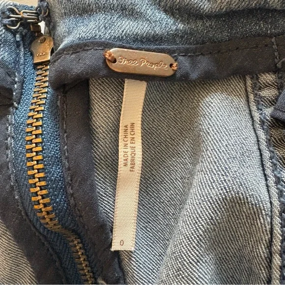 Free People Modern Femme Denim Mini Skirt Size 0 - Picture 3 of 7